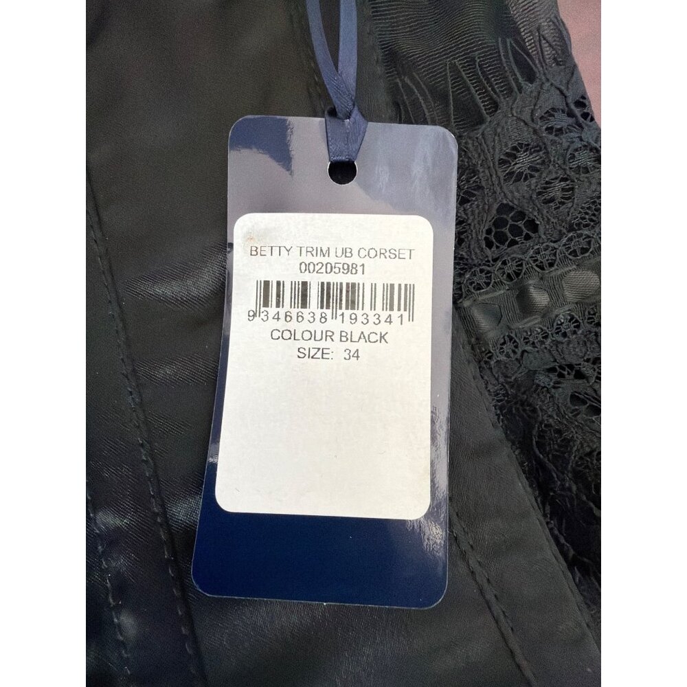 Fox & Royal City Chic Black Betty Trim Underbust Corset Sz 34 (39/40" Waist) NEW - Picture 8 of 16